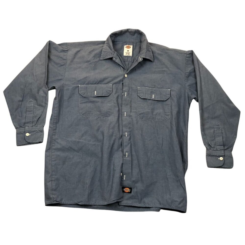 Dickies Mens Work Shirt Medium Long Sleeve Button Up Classic Casual Pockets